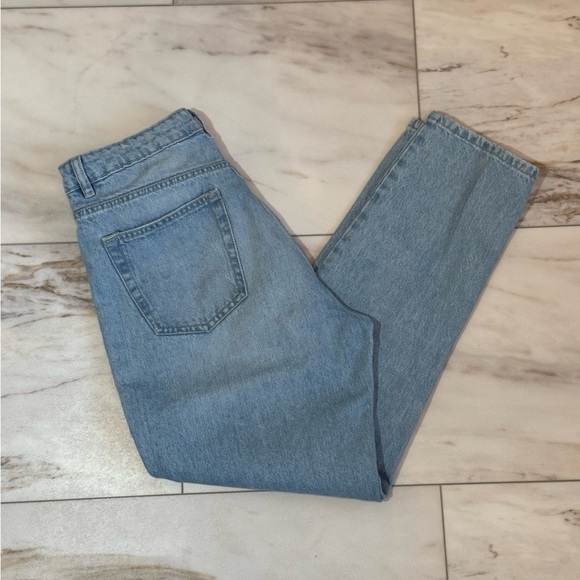 Tally Weijl High Waist Mom Jeans Light Wash Distressed Size EUR 42 (US 10) - Picture 1 of 8